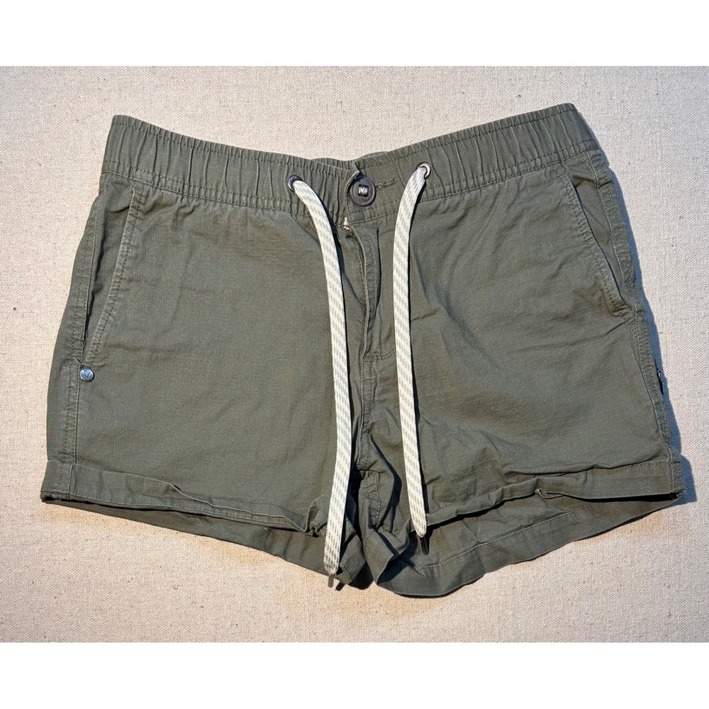 Vuori Ripstop‎ Shorts Womens XS Army Green Organic Cotton Stretch VW314